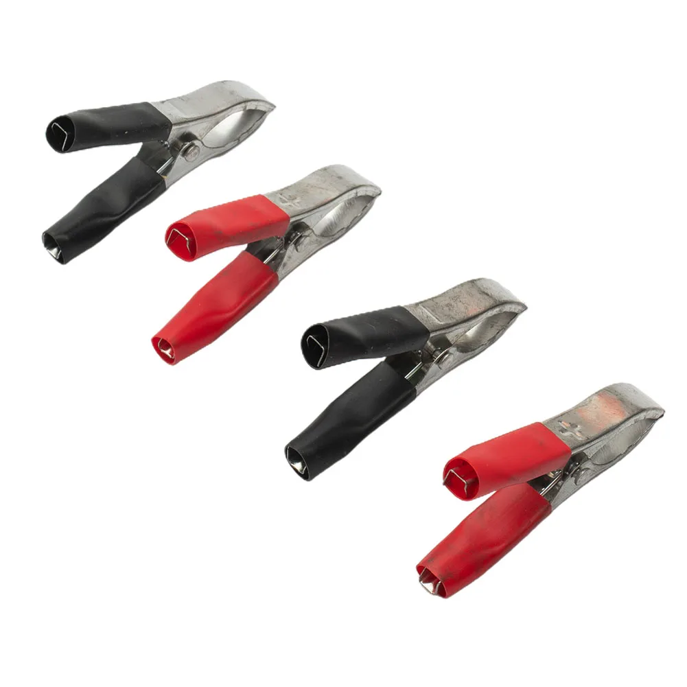 

4 PCS Alligator Clip 30A 75MM Crocodile Clips Connector Car Van Battery Test Lead Insulated Test For Voltage Tester Camping Boat
