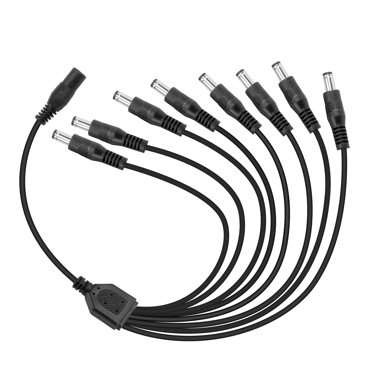 ZOSI CCTV Security Camera DC 1 Female to 8 Male Power Splitter Cable 2/ 4 / 10/20/40 pcs Y Adapter For CCTV Accessories Black