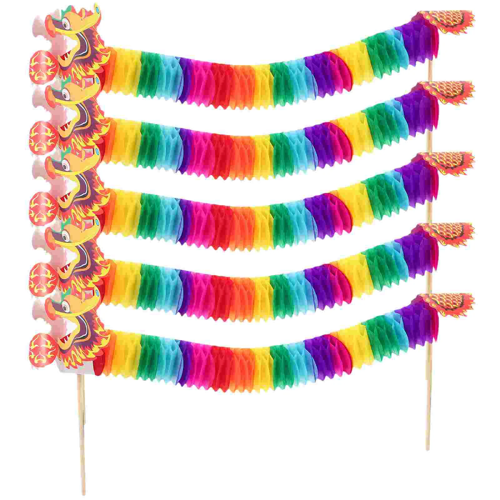

5Pcs 3D Chinese New Year Dragon Decoration DIY Holding Dragon Photo Prop