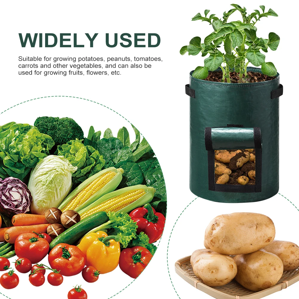 

Handle Potato Onion Carrot Tomato Growing Pots 3/5/7/10 Gallon Potato Grow Bag PE Vegetable Planting Bag Garden Tools