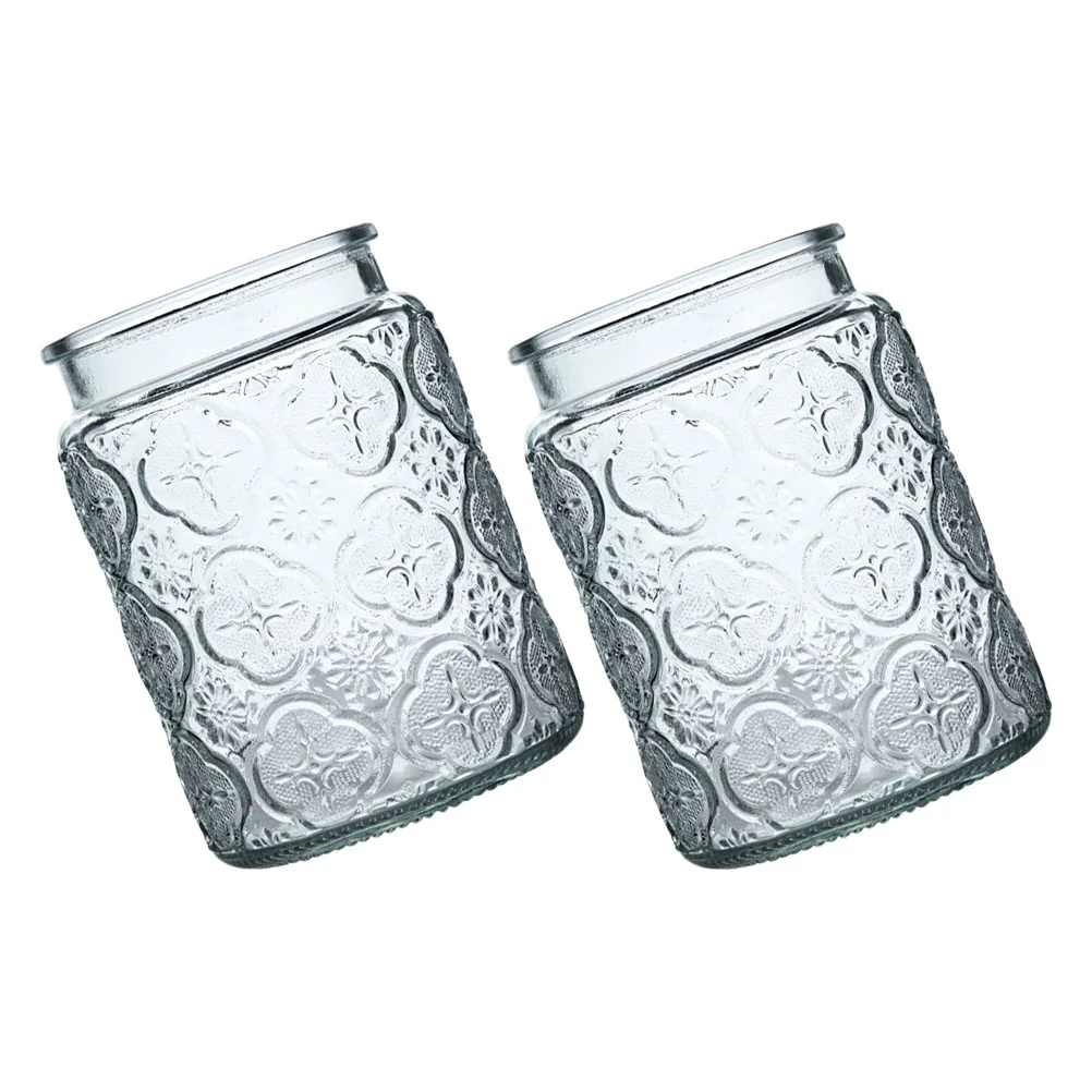 

2pcs Practical Glass Flower Pots Hydroponic Flower Container Glass Vases