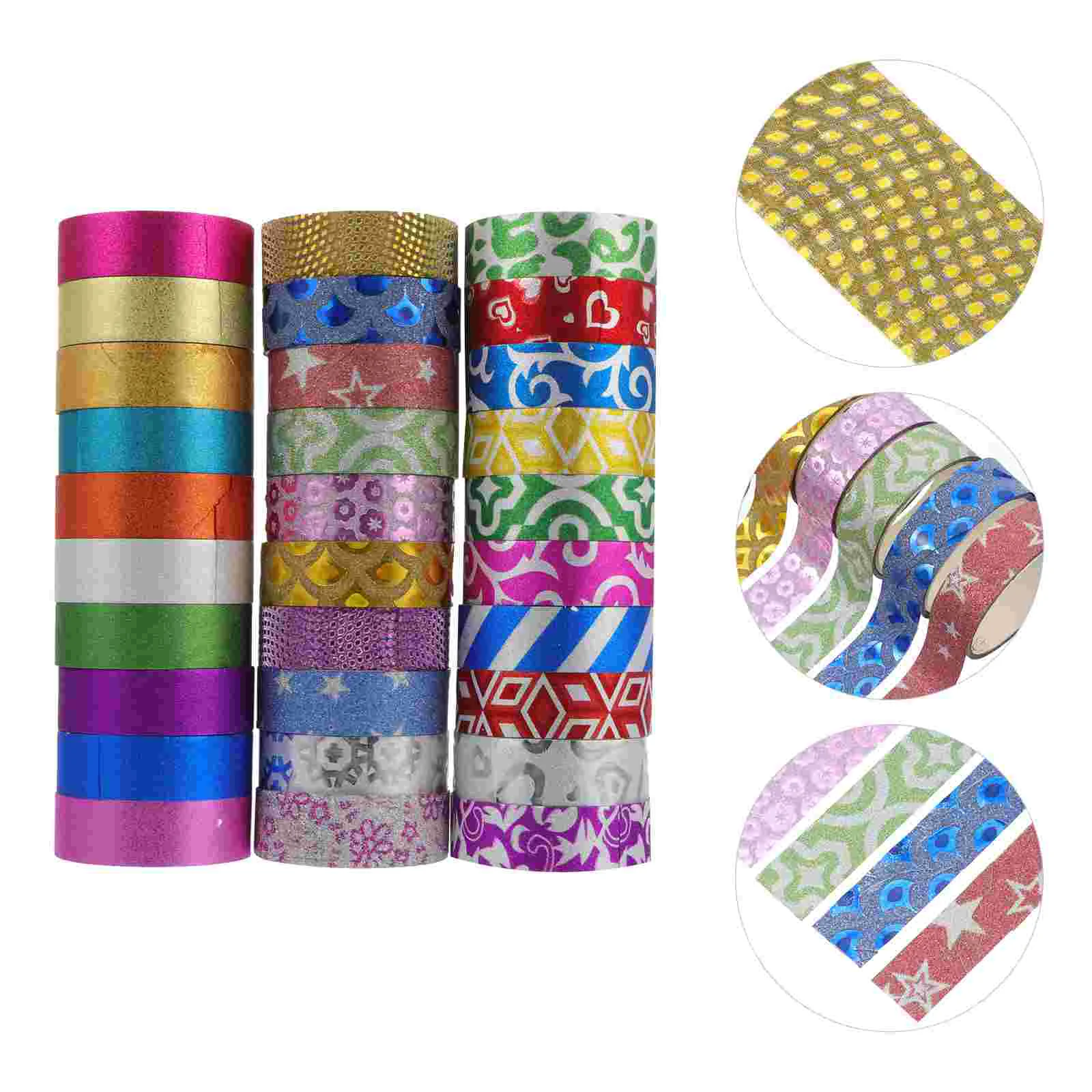 

Tape Washi Colored Masking Diy Stickers Decorative Glitter Decor Paper Sticky Craft Painter Notebook Sticker Planner Planners