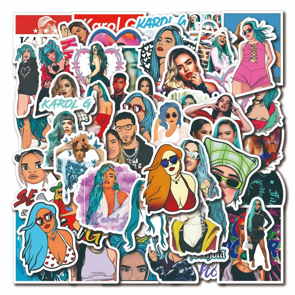 

10/30/50pcs Pop Singer Carol G Graffiti Stickers Sexy Scrapbook Laptop Kids Toys Diy Skateboard Phone Decal Decor Pvc Stickers