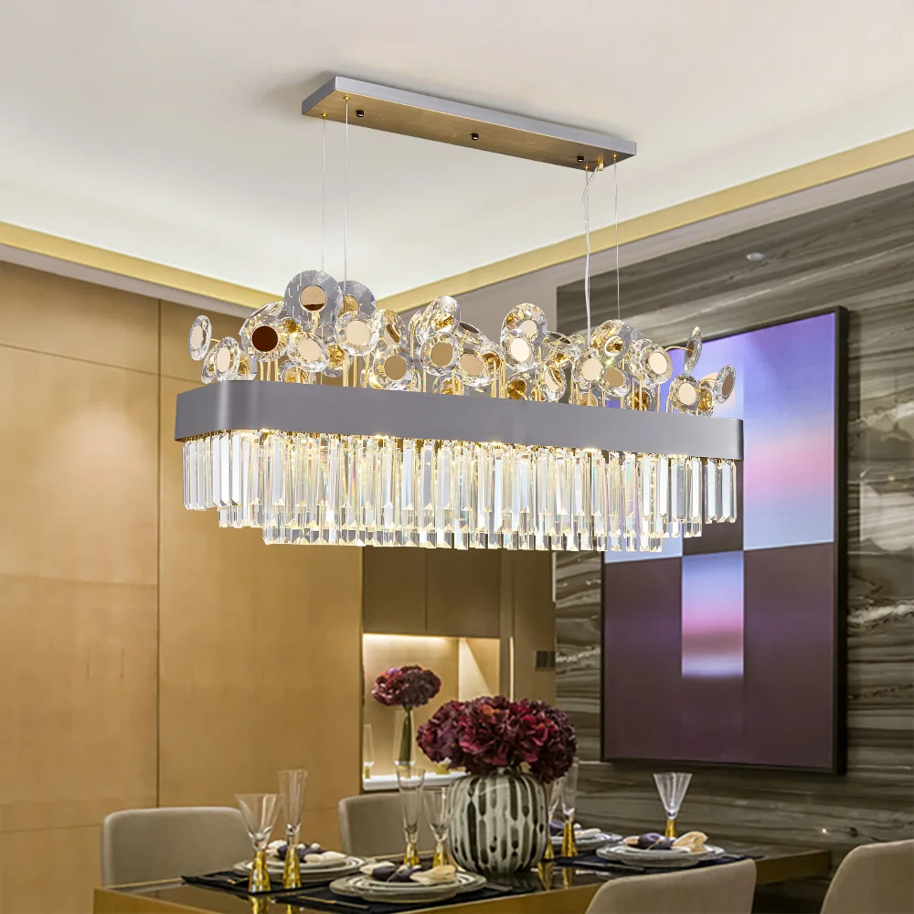 Led Creative Crystal Chandelier Lighting Dining Room Luxury Design Hanging Lamp Kitchen Modern Art Decor Indoor Pendant Lustre