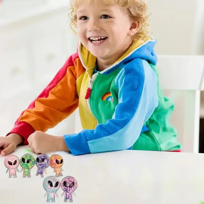 Пришельцы игрушки-сжималки с красочными бусинами сжимаемые Сенсорные игрушки