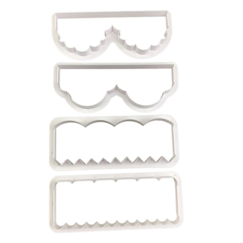 

4pcs Chocolates Biscuit Fondant Stamp Pastry Fudge Cutter Mould Cake Decorating