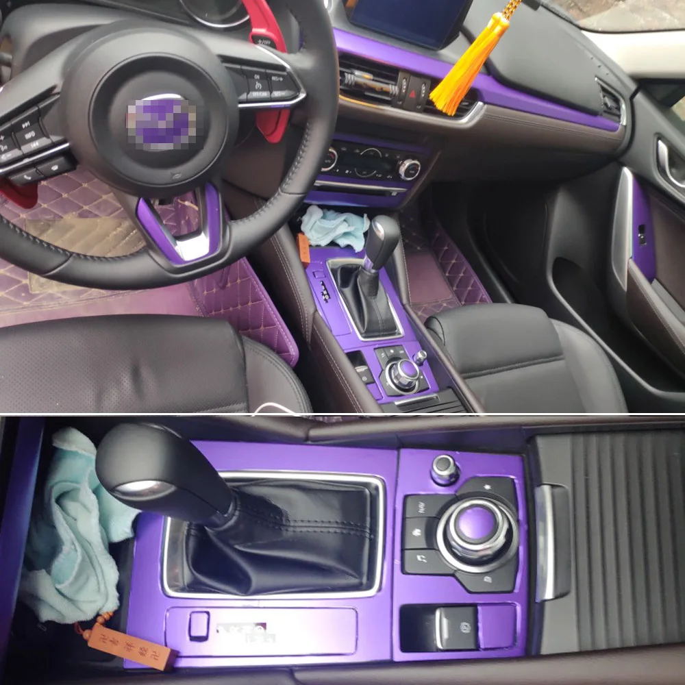 

For Mazda 6 2017-2018 Self Adhesive Car Stickers Carbon Fiber Vinyl Central control panel Decals Car Styling Accessories