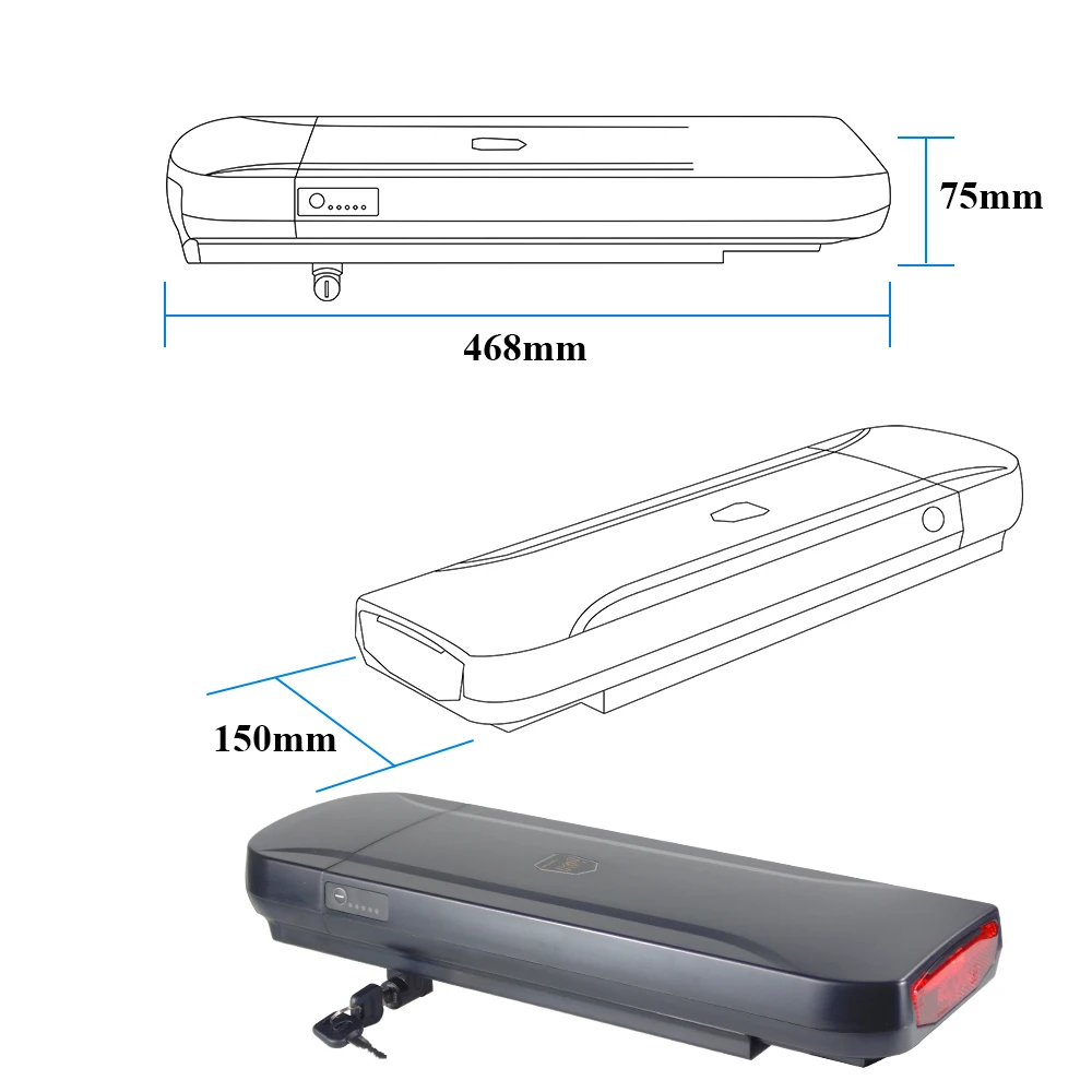 Фото Аккумулятор для электровелосипеда Arcade cycles JCEB360-1136V Rear Pack 10.4ah 11.6ah для Phylion XH370-13J Wall-ES №4