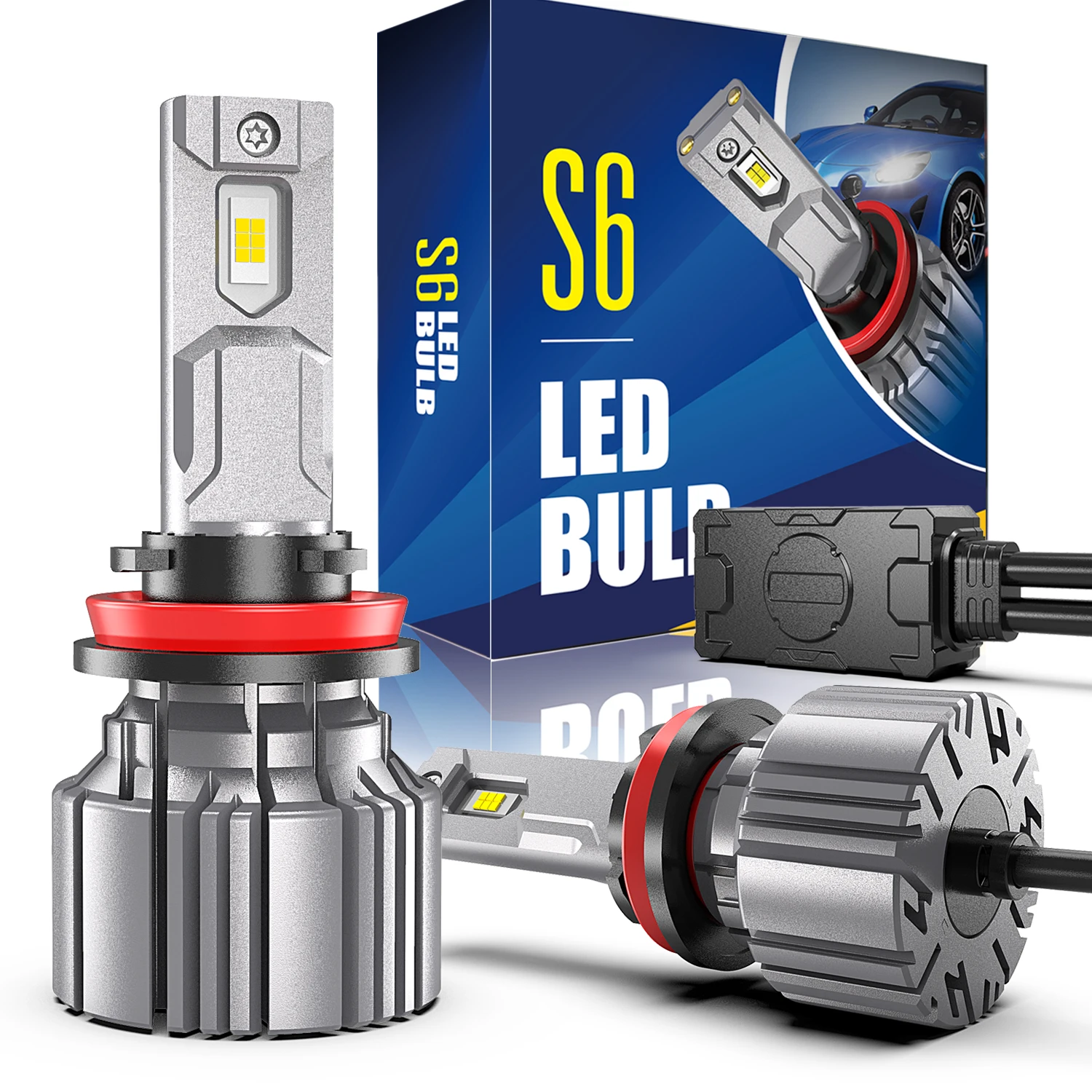 

S6 H8 H11 HB3 9005 HB4 9006 PTF Fanless Led Light Bulb Fog Light Bulb 60W 6000K H7 H4 HB3 Double Copper Dissipation 12V 2PCS