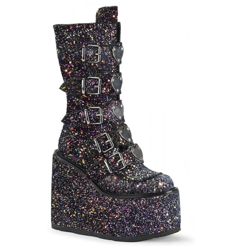 Women's Cosplay High Boots Winter Long Tube Leather Knight Boot Punk Gothic Classic Black High Heel Shoes Knee-High