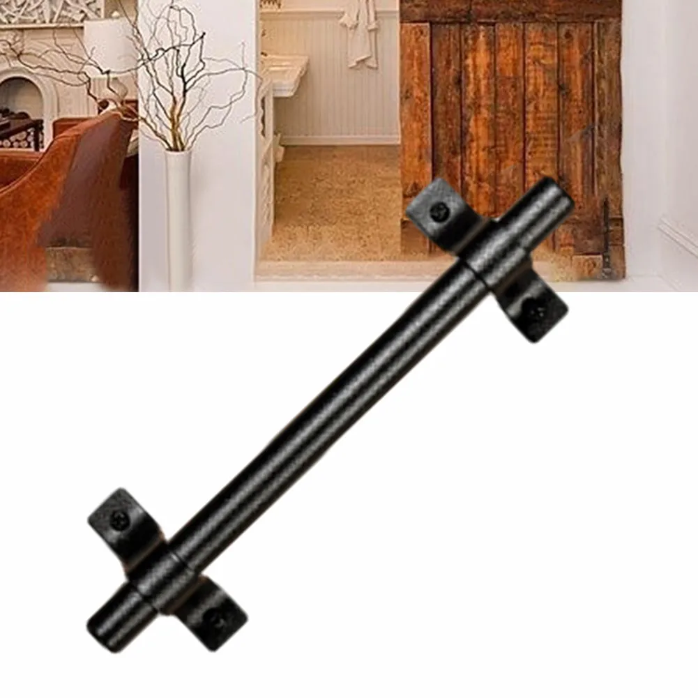 

1pc 19.5cm Sliding Barn Door Handles Cylindrical Cabinet Furniture Pull Gate Matte Black Carbon Steel Replacement Accessories