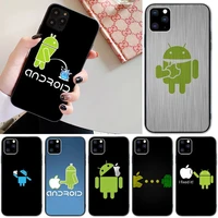 funny a android robot phone case for iphone 11 12 13 pro max 7 8 plus x xr xs max se 2020 13 mini case cover