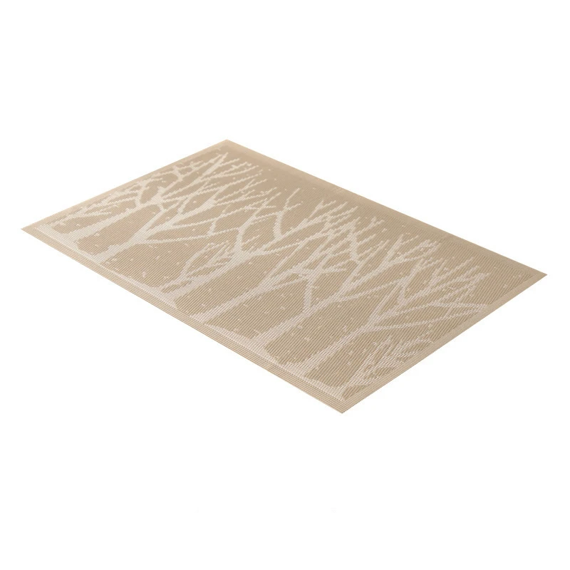 

6/4pcsTeslin Placemat PVC Plastic Coasters Western Restaurant Plate Mat Waterproof Simple High-end Table Decoration Mat