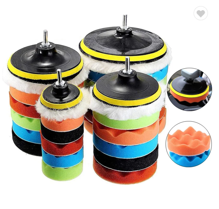 

Buffing Pad 4''5''6''7'' inch Car Sponge Polishing Pad Thread Abrasive Polisher Drill Adapter Waxing Tools Accessory