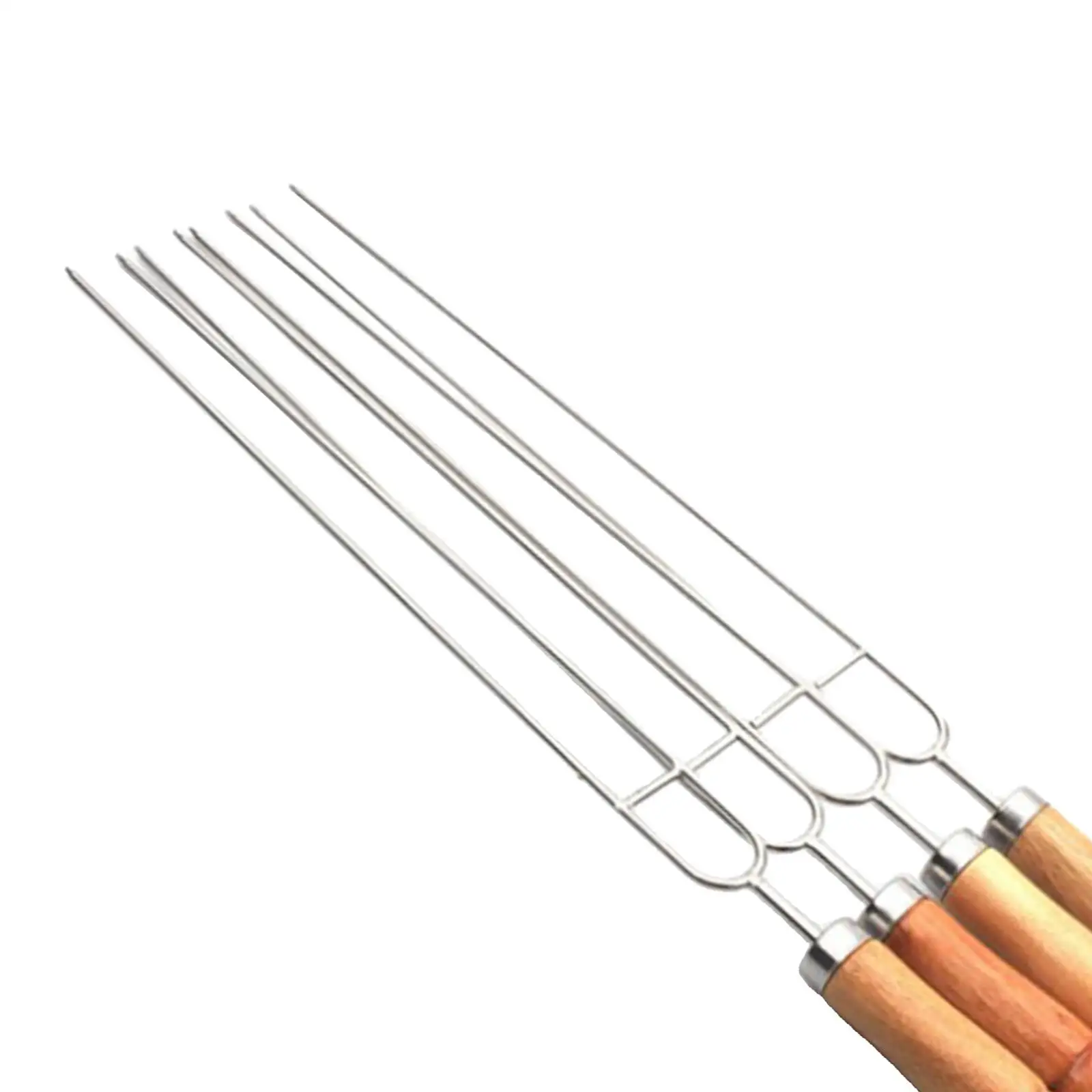 6pcs Barbecue Grill Fork Stainless Steel U-Shaped BBQ Skewer With Anti-scald Wooden Handle Metal Fork Set for Outdoor BBQ Grill 6pcs Barbecue Grill Fork Stainless Steel U-Shaped BBQ Skewer With Anti-scald Wooden Handle Metal Fork Set for Outdoor BBQ Grill