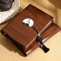 chinese vintage style agenda journal book a5 loose leaf notepad wooden cover pretty binder notebook stationery with the rings