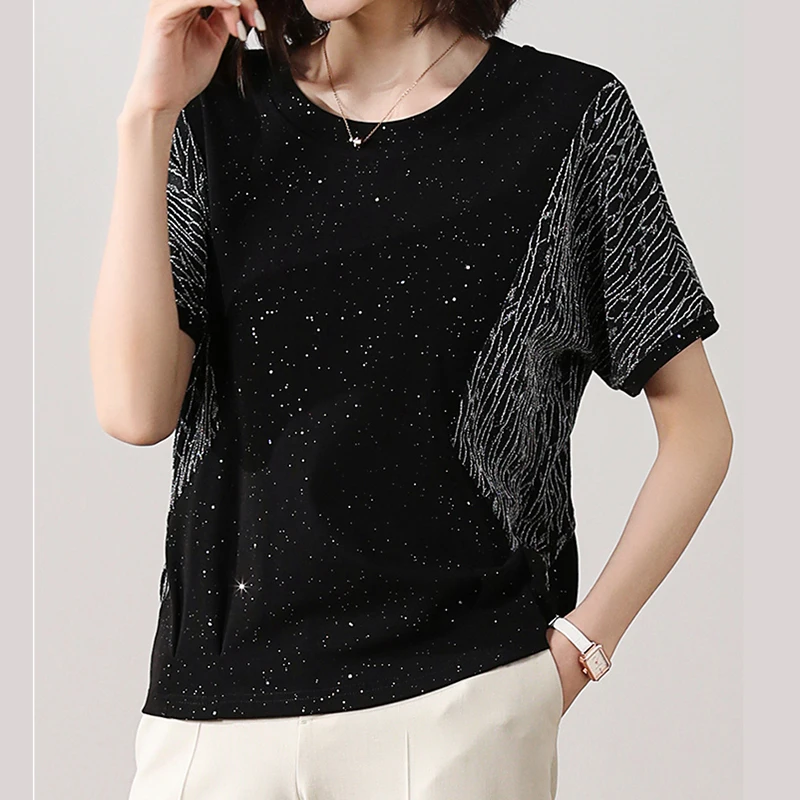 

Футболка женская с коротким рукавом, 2022 хлопок, яркий шелк