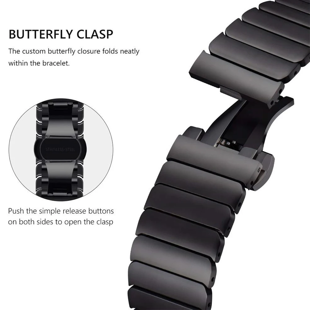 Stainless Steel strap for Apple Watch Band 45mm 49mm 44mm 41mm 38mm Correa Metal Bracelet iWatch for series 8 7 se 6 4 5 Ultra