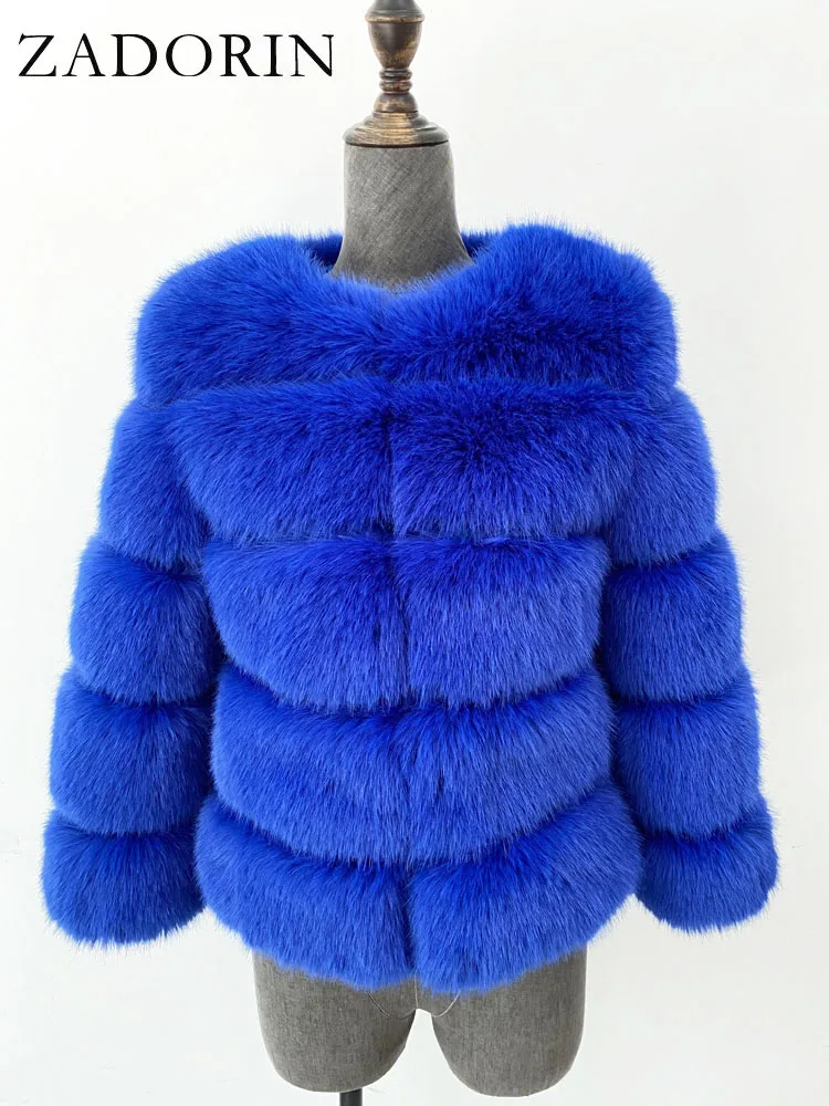 ZADORIN S-5XL Mink Coats Autumn Winter Fluffy Black Faux Fur Coat Women Elegant Thick Warm Faux Fur Jackets For Women 2022 Tops images - 6