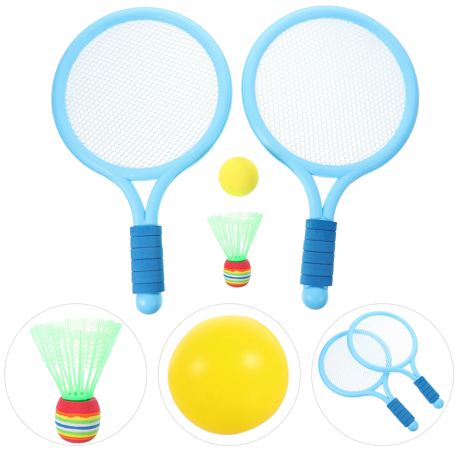 

2pcs Tennis Racket Toy Cartoon Style Racquet Funny Outdoor Activities Toy Fitness Equipment for Kids Playing (Random Beach