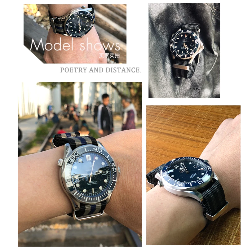 Ремешок нейлоновый для часов Omega Seamaster 300 007 AQUA TERRA