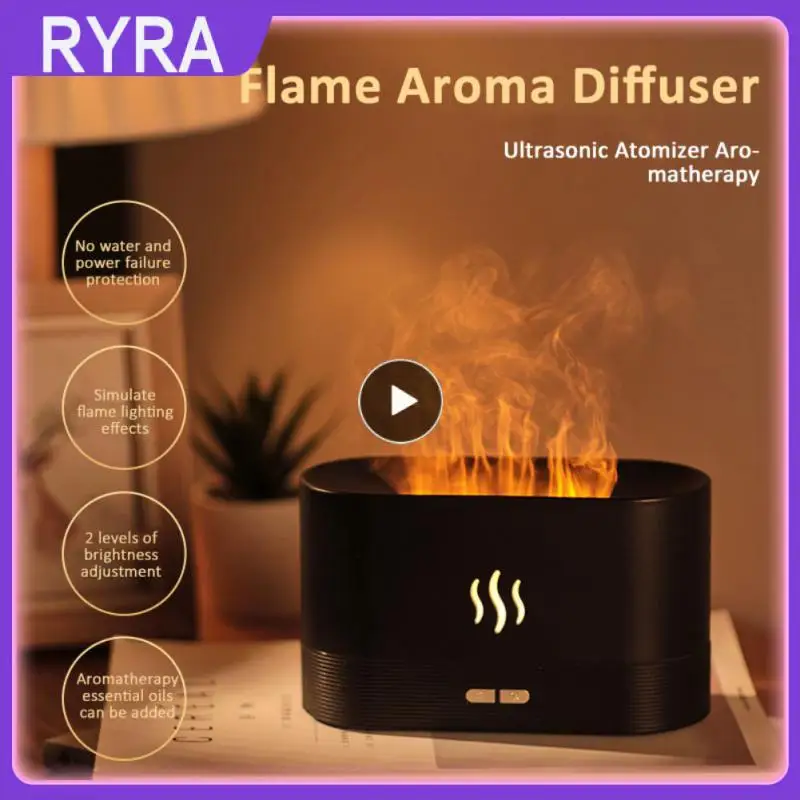 

Flame Incense Machine Sleep Atomizer Ultrasonic Air Humidifier Night Light Portable Flame Effect Car Purifier Durable