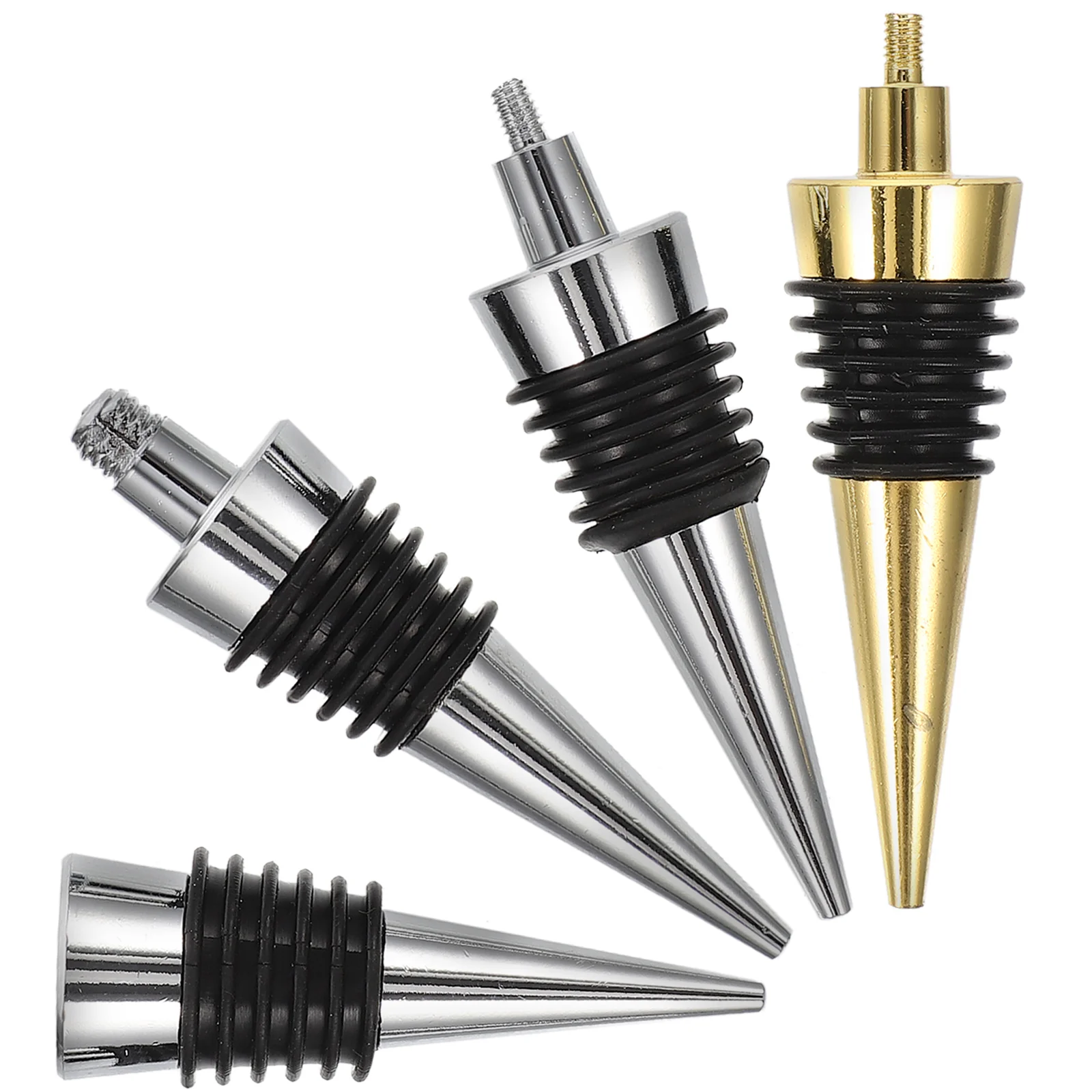 

4pcs Classic Bottle Stopper Threaded Bottle Stopper Reusable Bottle Stopper