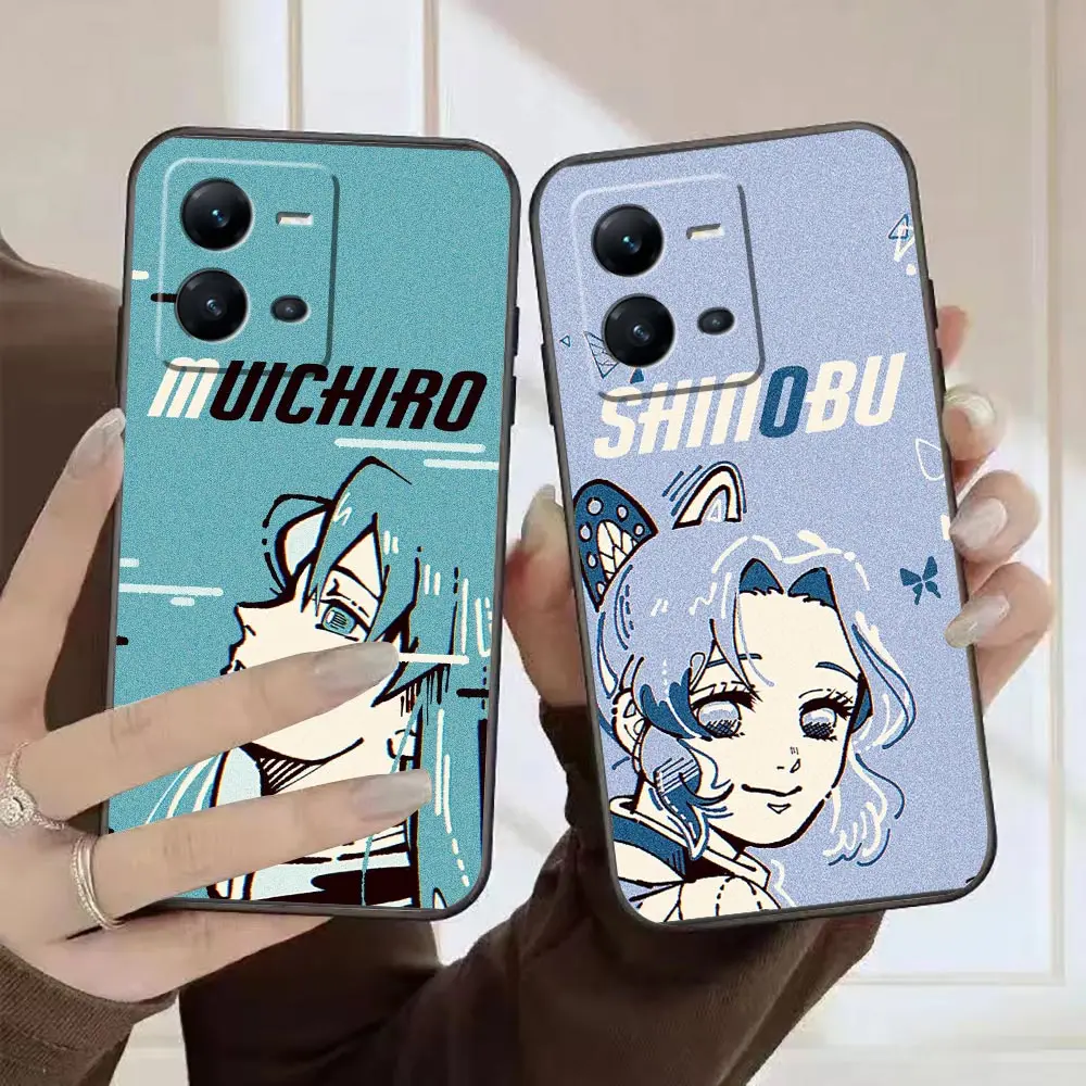 

Case For VIVO X90 X80 X70 X60 X50 X27 X23 X21 X20 Plus V25 V23 V23E V21 V21E V20 SE Pro 5G Case Ghost Blade Anime Hand Painted