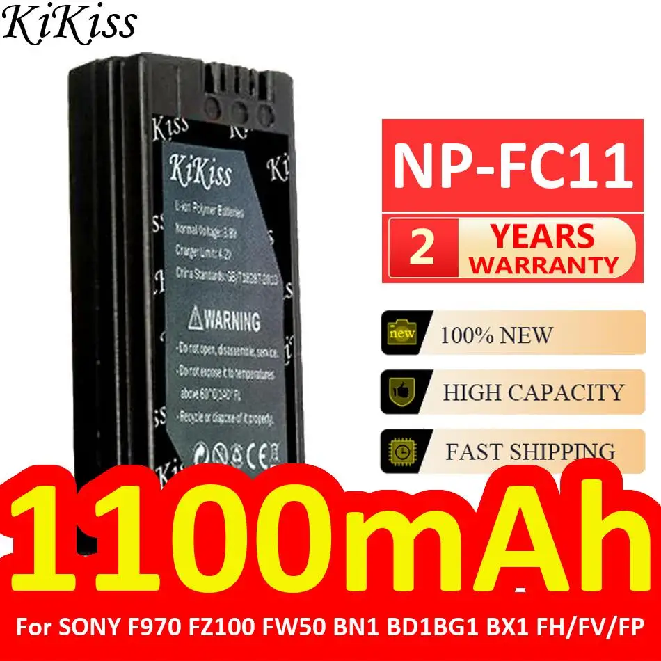 Фото Высококомпьютерная совместимость, 1100 мАч, NP-FC11 для Sony F970 FZ100 FW50 BN1 BD1BG1 BX1 FH FV FP, надежный источник питания, аккумулятор для камеры. №1