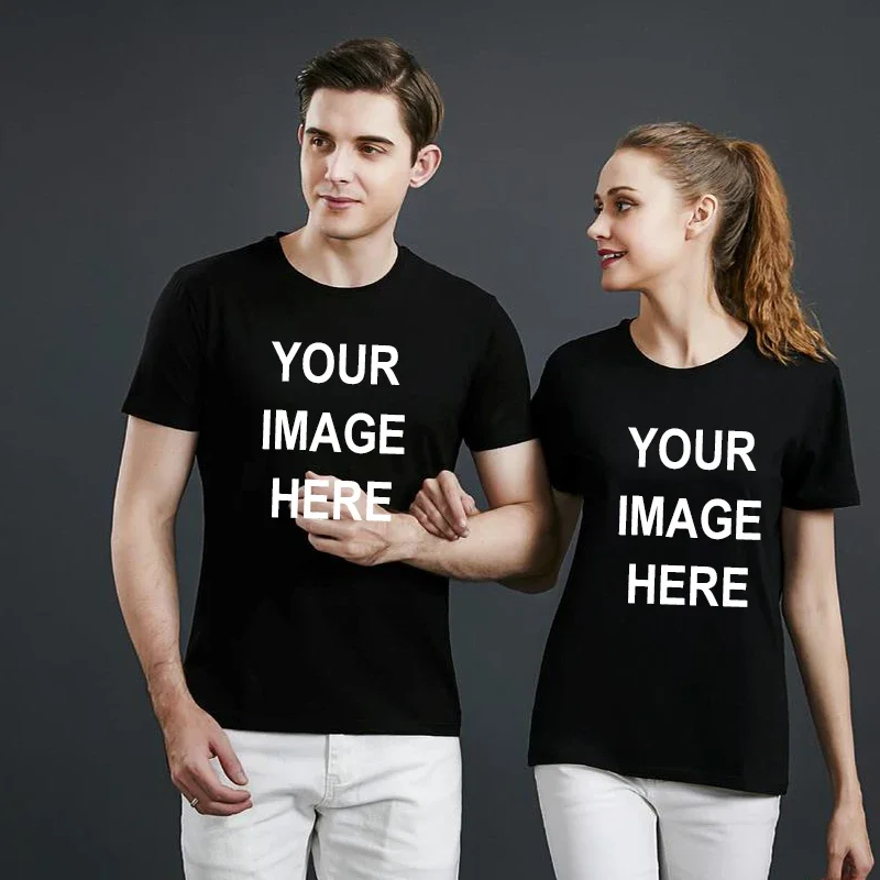 Мужская и женская рубашка из чистого хлопка с коротким рукавом