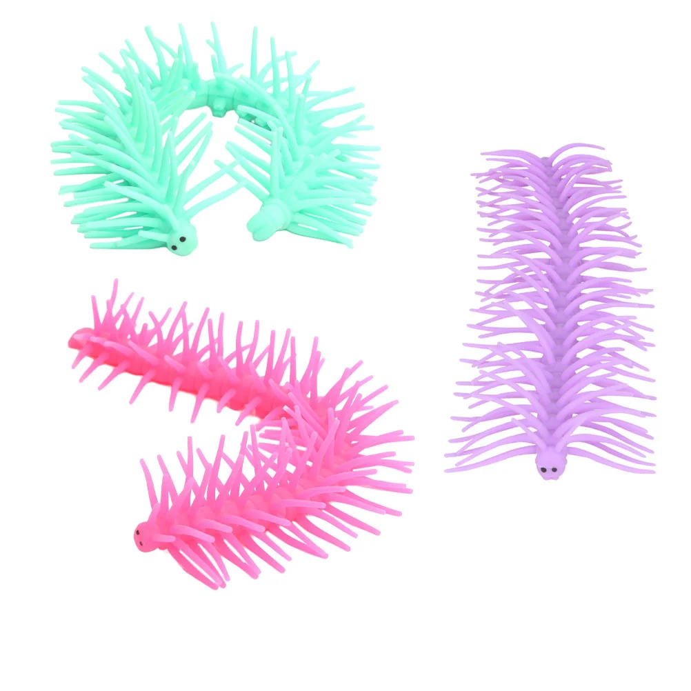 

3 Pcs Mini Toys Kids Decompression Elastic Stress Reliever Noodle Tpr Children Pressure Pull Centipede Plaything
