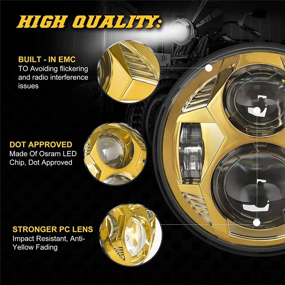 1 шт. 45 Вт 7 дюймов мотоциклетная светодиодная фара в сборе для уличного