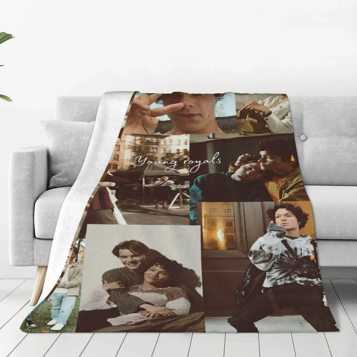 

Young Royals Plaid Blankets Flannel Printed TV Drama Collage Breathable Super Soft Throw Blanket for Sofa Car Bedspread