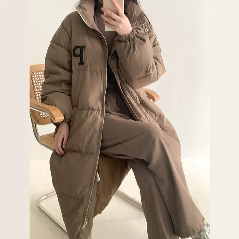 Down Cotton Coat Women Medium Long Fashionable Loose Cotton Coat for Women