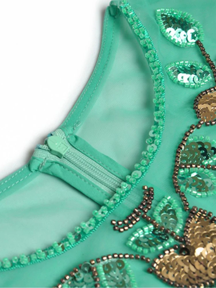 Женское дизайнерское платье с коротким рукавом AELESEEN длинное Сетчатое офисное