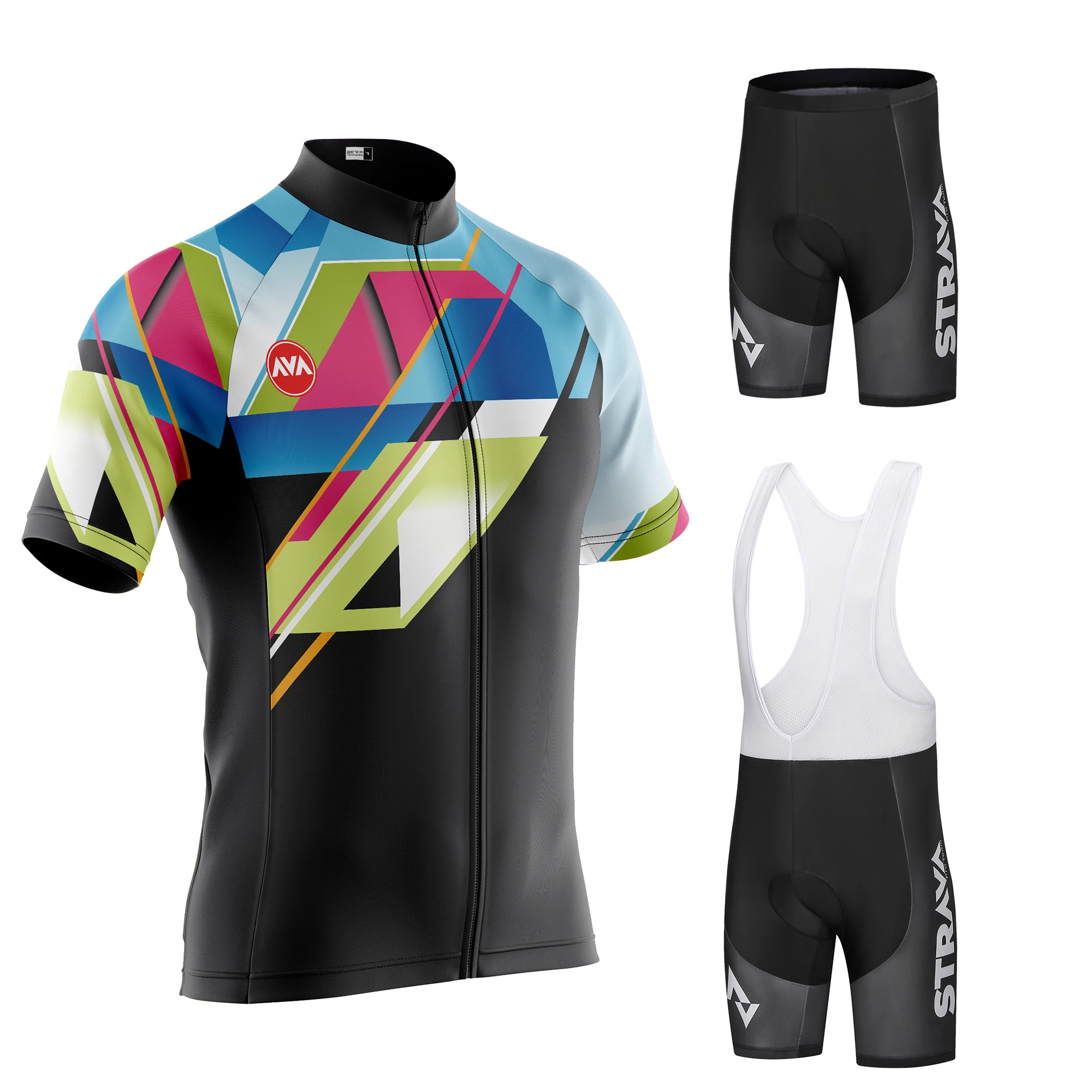 

Трикотажный Мужской комплект для велоспорта STRAVA Pro, комплект с шортами и нагрудником, летняя велосипедная футболка, гоночная форма