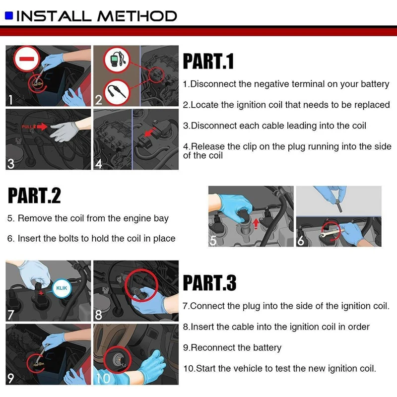 Новые детали катушки зажигания для Saab 9-3 2000-2003 9-5 1999-2009 2.0L 2.3L 30583218 9187980 9197559 55559955