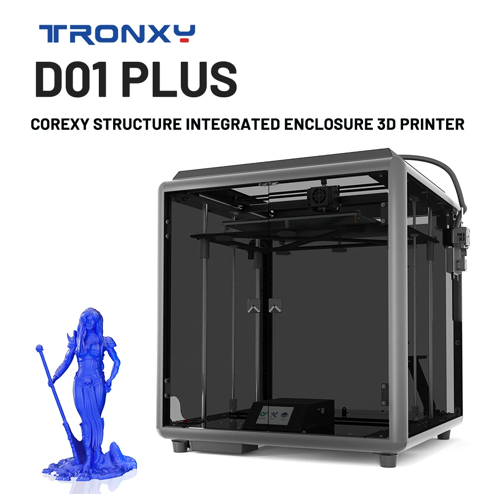 

2022 Tronxy D01 Plus 3D Printer High Precision CoreXY Structure Printing Size 330*330*400mm Glass and TR Sensor Choice Enclosure
