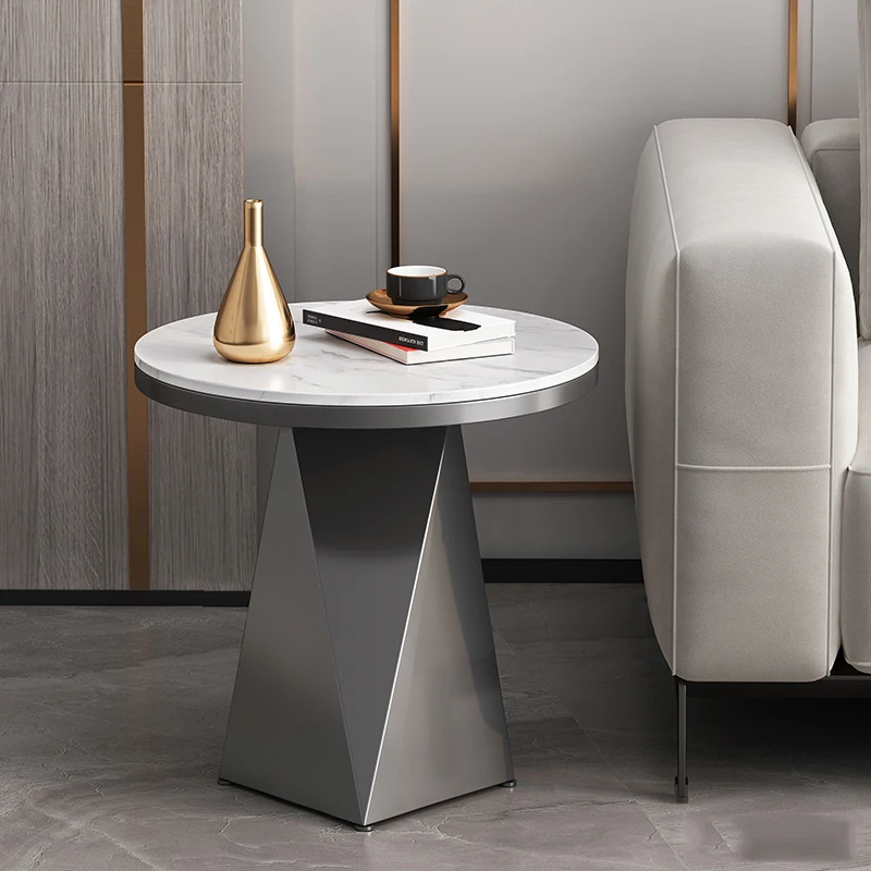 

Round Bedside Coffee Tables Living Room Corner Balcony Minimalist Center Table White Design Salontafel Articles For Home