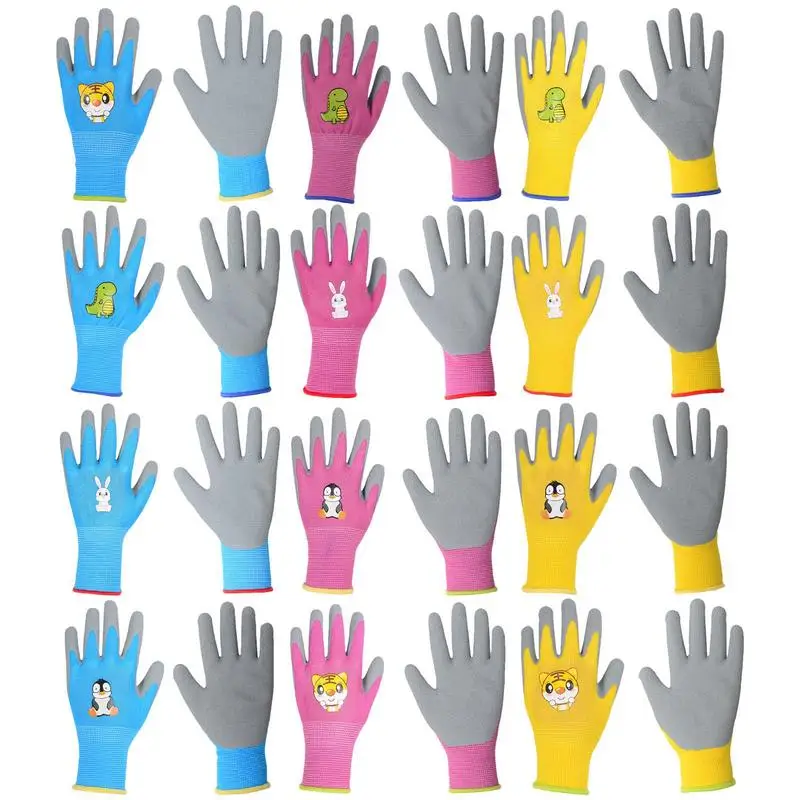 

Kids Garden Gloves 4Pairs Children Yard Work Gloves Outdoor Safety Gloves For Toddlers Youth Girls Boys To Plant