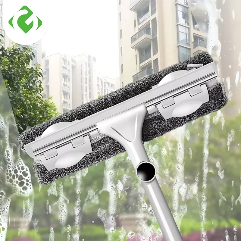 

NEW2023 Long Handle cleaning brush Window Cleaner Glass Squeegee Telescopic rod rotating With cleaning cloth Rubber wiper