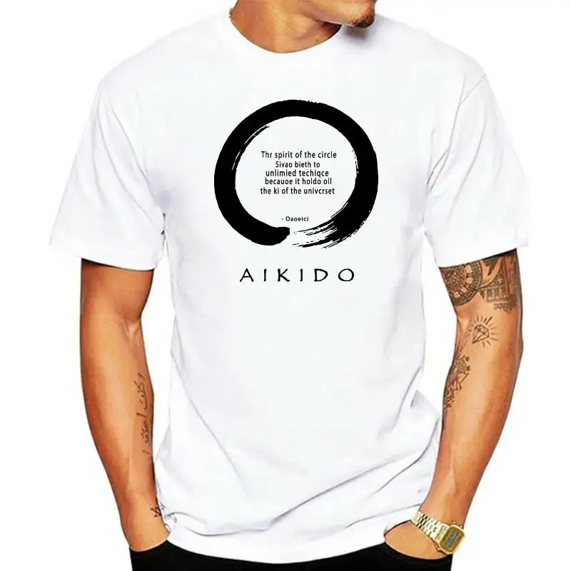 

Enso Aikido-Camiseta de algodón 100%, camisa, color blanco