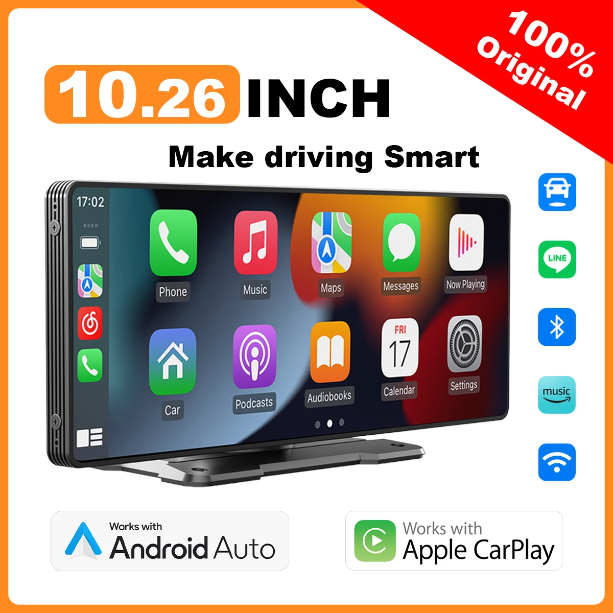 10 26 пульгадас. Радио де coche Мультимедиа. WIFI. Репродуктор de estilo. Pantalla Carplay inalámşı para