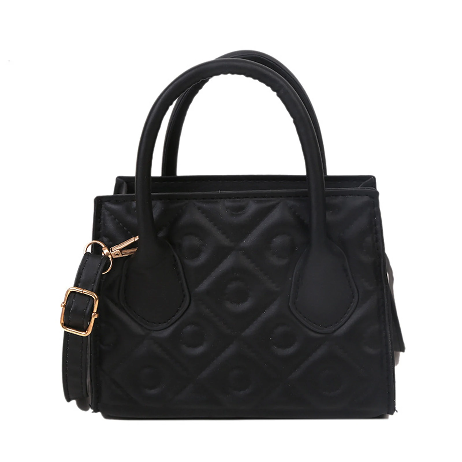 

Mini Tote Bag Women Versatile One Shoulder Handbag Textured Embossed Messenger Bag