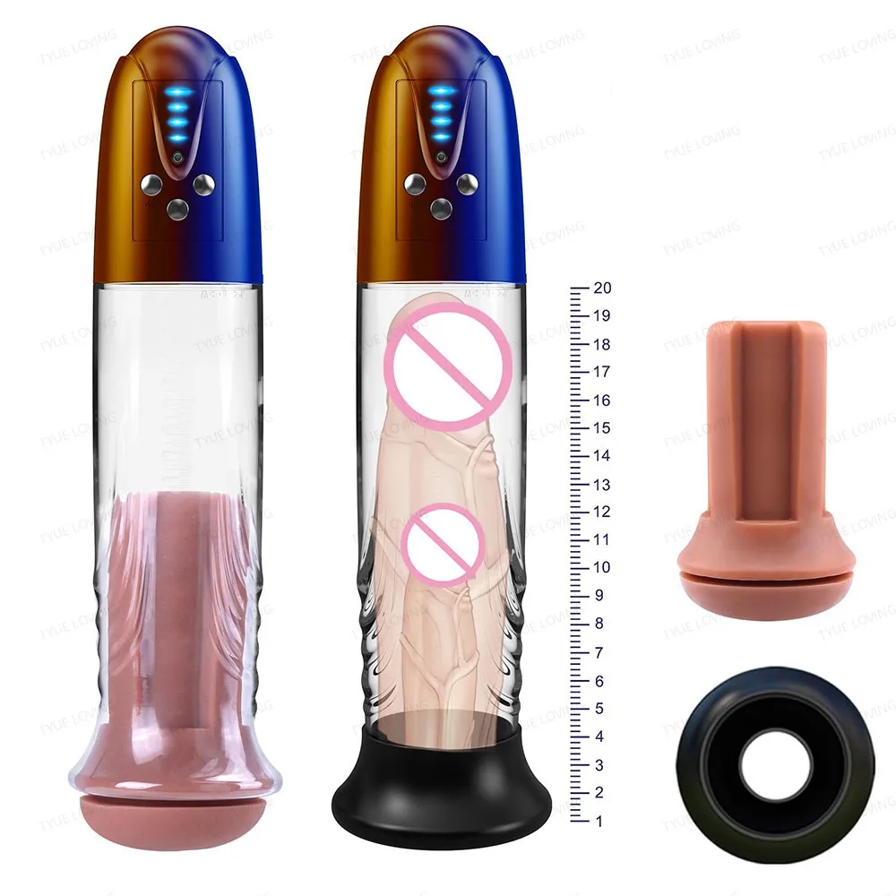 Мощный электрический насос для пениса максимального увеличения с 4 присосками