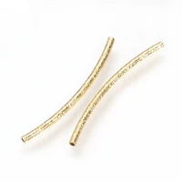 5 10pcs gold stripe copper curve tube spacer beads connectors for diy bracelet necklace jewelry making accessories