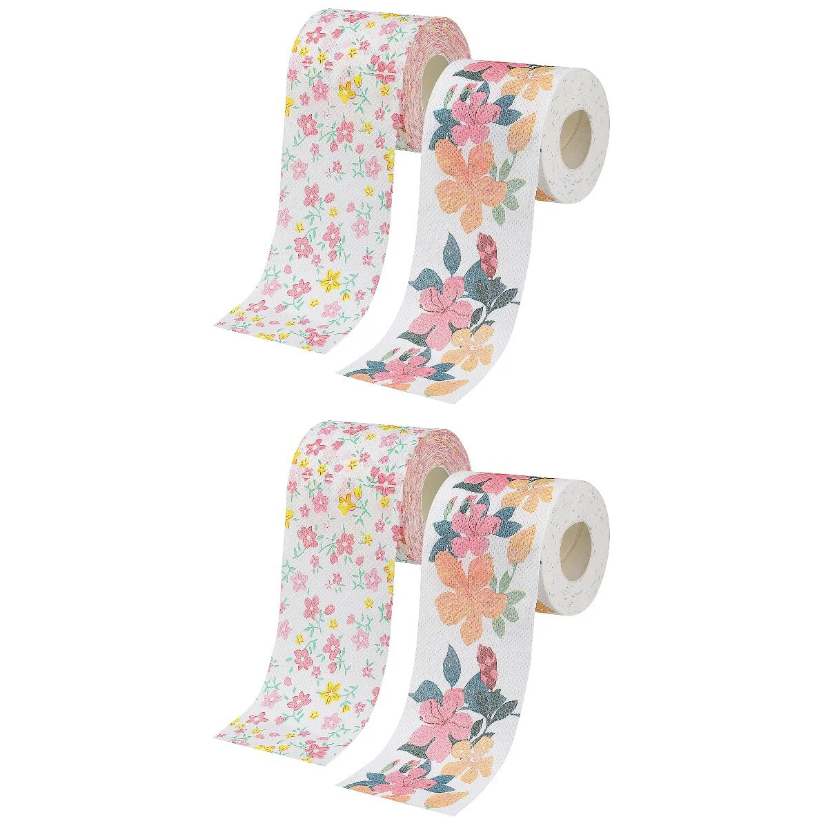 

4 рулона печатной бумаги, стандартные красочные салфетки для туалета, коммерческая фотография