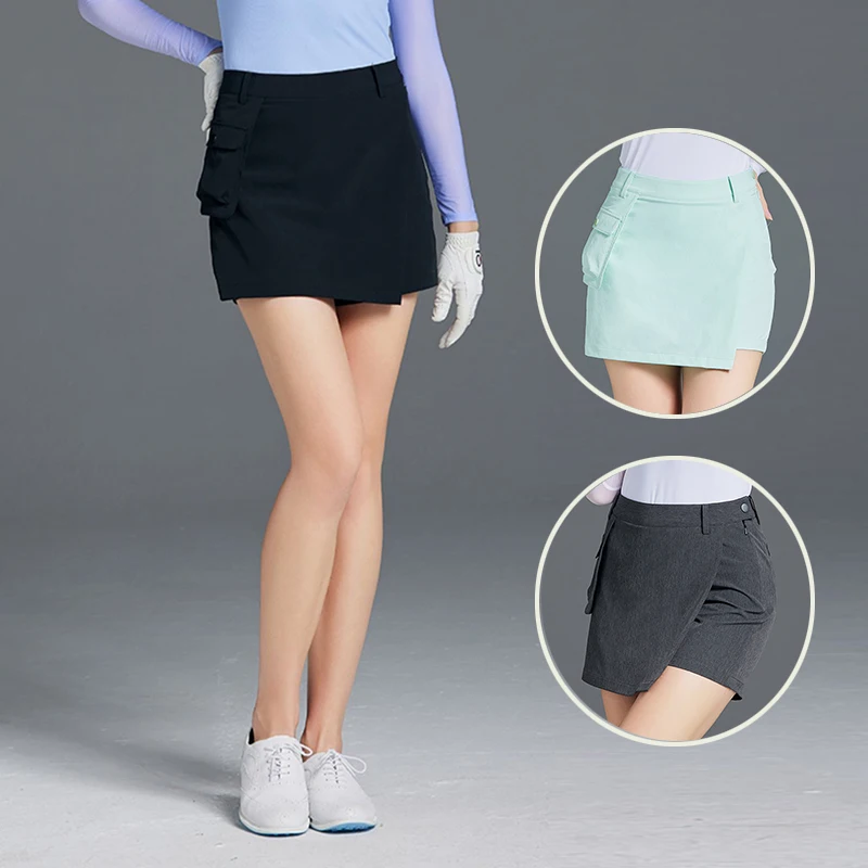 Tennis Skirt Elastic Sports Golf Clothing Women Casual Hip Skirts Girls High Waist Irregular Skorts