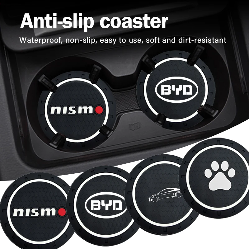 

1pcs Car Styling Coaster Anti Slip Pad Cup Holder Mat For SAAB 93 Vector Aero Pantalla Radio Android 95 Gripen Car Accessories