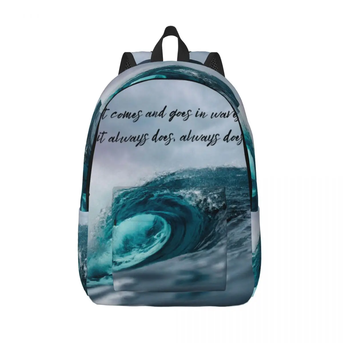 

Это идет и идет в волны рюкзак, модные повседневные Рюкзаки для мальчиков и девочек с узором, легкие повседневные школьные ранцы, рюкзак на Рождество